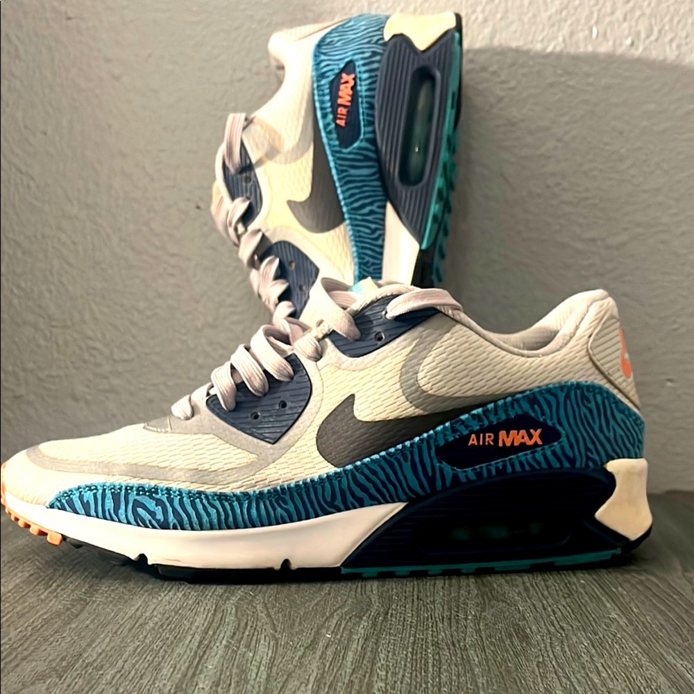 Nike Air Max with Teal and Coral Highlights